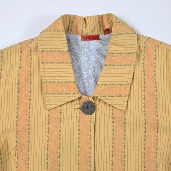 NWT Kit Cornell Womens Button Down Jacket Cotton Boho Vintage Yellow Orange SZ 6 - Picture 5 of 15